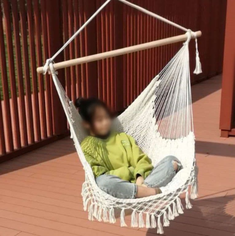ハンモック 吊り下げ式編み込みゆりかご椅子