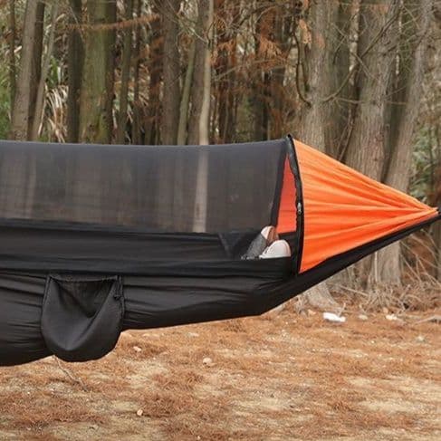 ハンモックキャンプ軽量携帯型蚊帳付き吊り下げ式